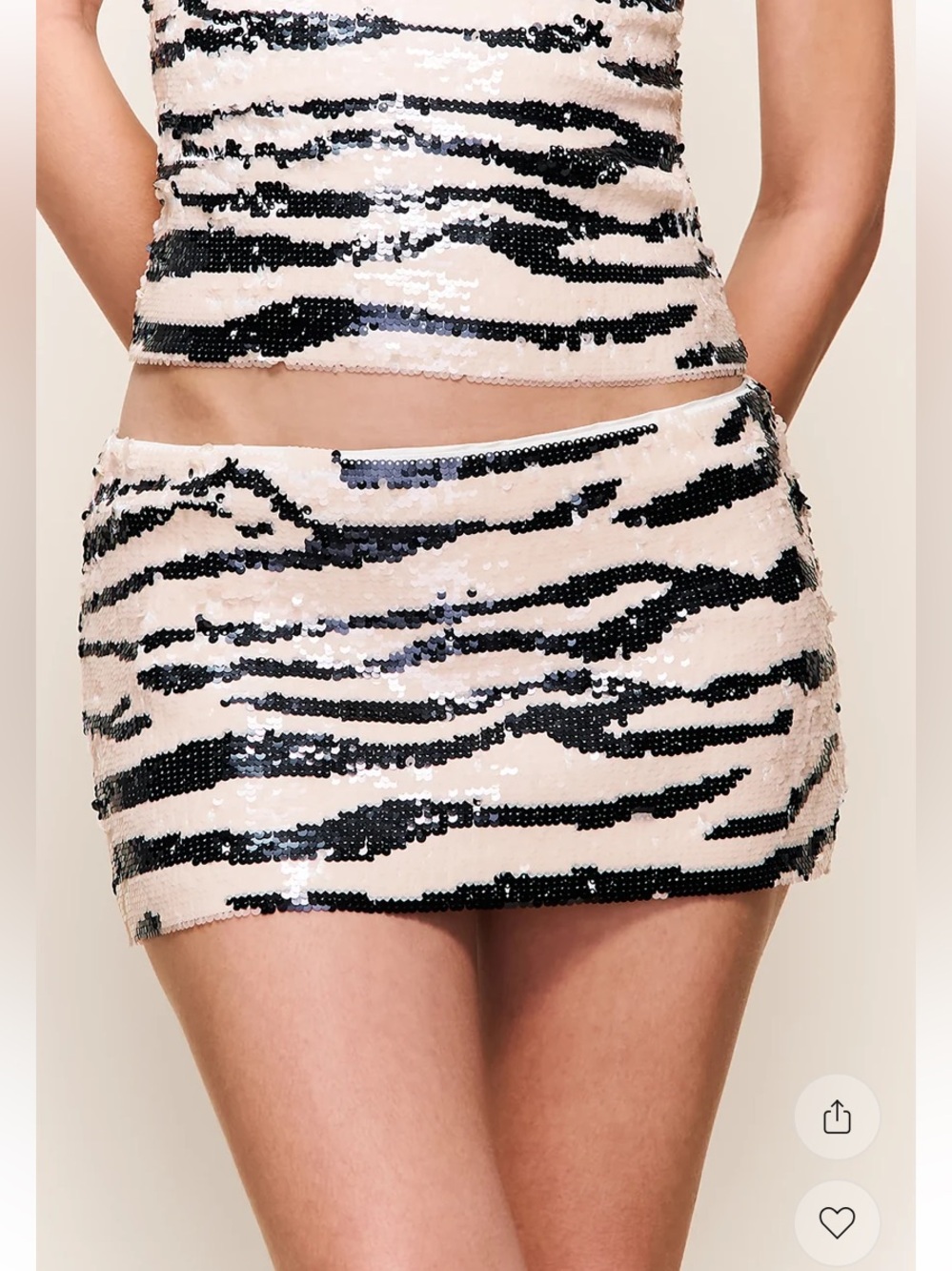 Guizio Paillette mini skirt - wild zebra